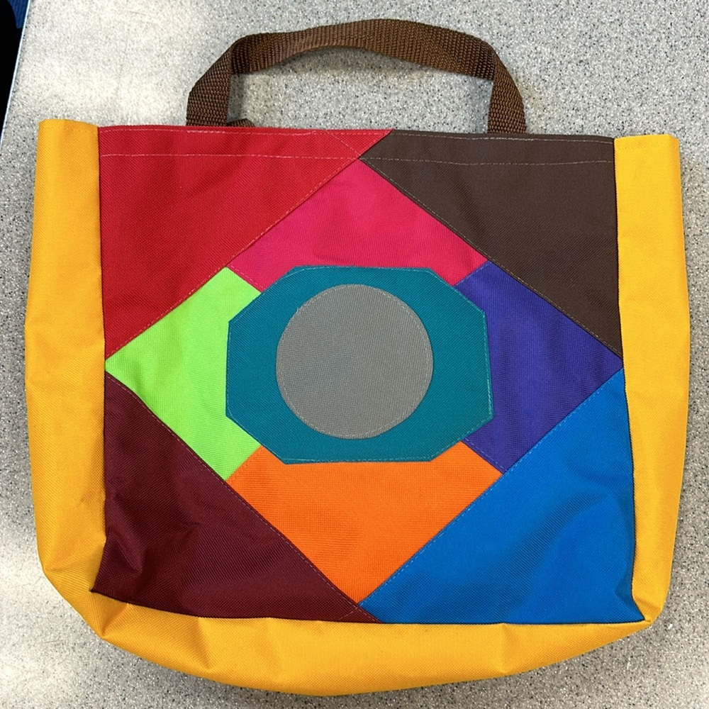 CUTE PATCHWORK NYLON TOTE BAG
